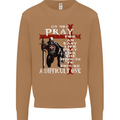Do Not Pray Knights Templar St Georges Day Mens Sweatshirt Jumper Caramel Latte