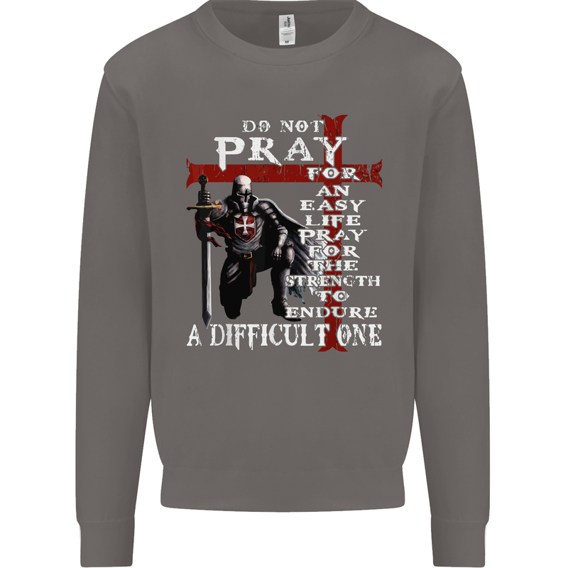 Do Not Pray Knights Templar St Georges Day Mens Sweatshirt Jumper Charcoal