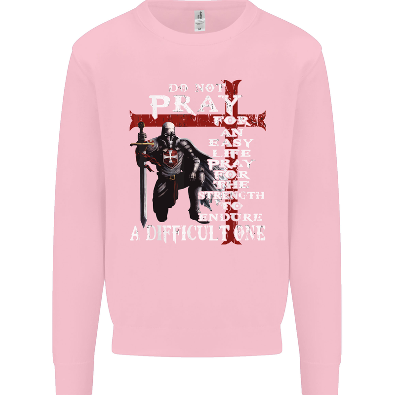 Do Not Pray Knights Templar St Georges Day Mens Sweatshirt Jumper Light Pink