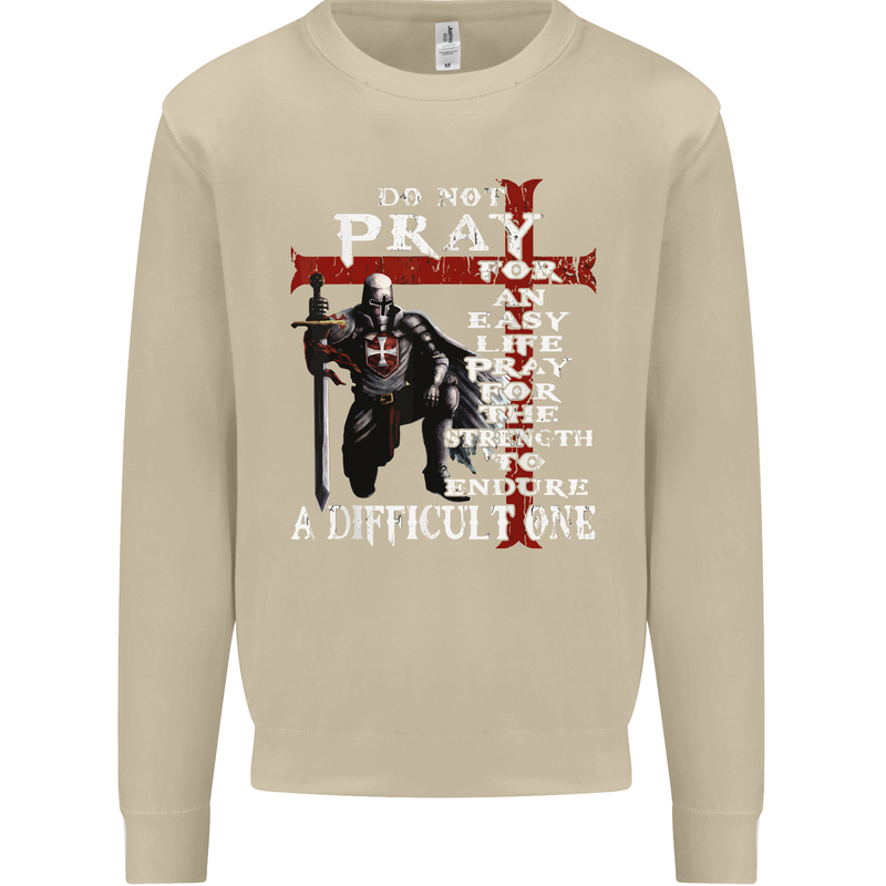 Do Not Pray Knights Templar St Georges Day Mens Sweatshirt Jumper Sand