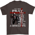 Do Not Pray Knights Templar St Georges Day Mens T-Shirt Cotton Gildan Dark Chocolate