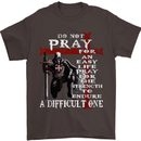 Do Not Pray Knights Templar St Georges Day Mens T-Shirt Cotton Gildan Dark Chocolate