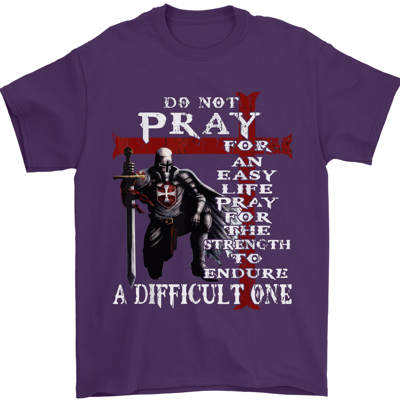 Do Not Pray Knights Templar St Georges Day Mens T-Shirt Cotton Gildan Purple