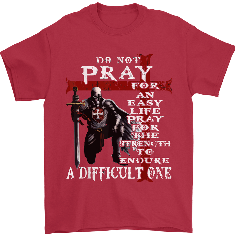 Do Not Pray Knights Templar St Georges Day Mens T-Shirt Cotton Gildan Red