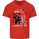 Do Not Pray Knights Templar St Georges Day Mens V-Neck Cotton T-Shirt Red