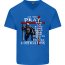 Do Not Pray Knights Templar St Georges Day Mens V-Neck Cotton T-Shirt Royal Blue