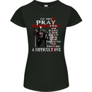 Do Not Pray Knights Templar St Georges Day Womens Petite Cut T-Shirt Black