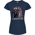 Do Not Pray Knights Templar St Georges Day Womens Petite Cut T-Shirt Navy Blue