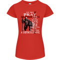Do Not Pray Knights Templar St Georges Day Womens Petite Cut T-Shirt Red