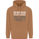 Do Not Read the Next Sentence Offensive Mens 80% Cotton Hoodie Caramel Latte