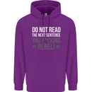 Do Not Read the Next Sentence Offensive Mens 80% Cotton Hoodie Purple