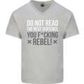 Do Not Read the Next Sentence Offensive Mens V-Neck Cotton T-Shirt Sports Grey