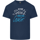 Do Your Squats Drink Water Gym Training Top Mens Cotton T-Shirt Tee Top Navy Blue
