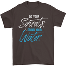 Do Your Squats Drink Water Gym Training Top Mens T-Shirt Cotton Gildan Dark Chocolate