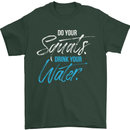 Do Your Squats Drink Water Gym Training Top Mens T-Shirt Cotton Gildan Forest Green