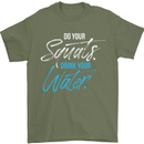 Do Your Squats Drink Water Gym Training Top Mens T-Shirt Cotton Gildan Military Green