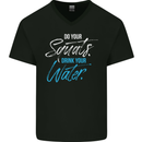 Do Your Squats Drink Water Gym Training Top Mens V-Neck Cotton T-Shirt Black