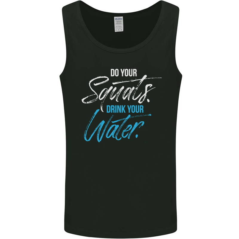 Do Your Squats Drink Water Gym Training Top Mens Vest Tank Top Black