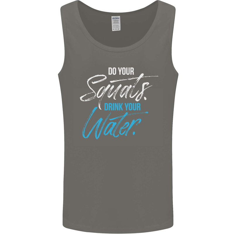 Do Your Squats Drink Water Gym Training Top Mens Vest Tank Top Charcoal