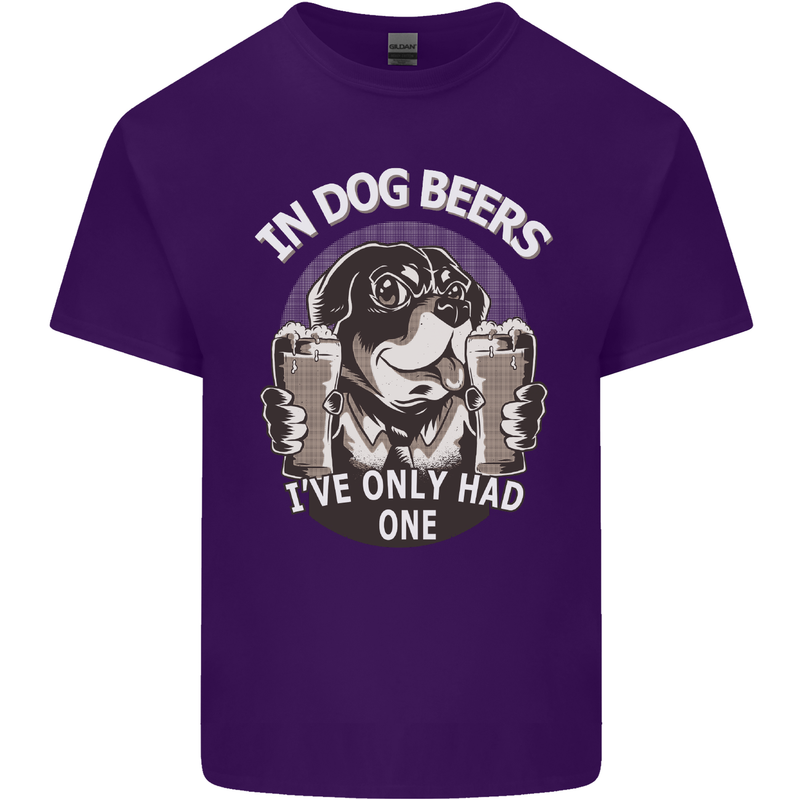 Dog Beers Ive Only Had 2 Funny Beer Alcohol Mens Cotton T-Shirt Tee Top Purple