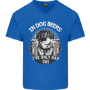 Dog Beers Ive Only Had 2 Funny Beer Alcohol Mens V-Neck Cotton T-Shirt Royal Blue