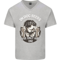 Dog Beers Ive Only Had 2 Funny Beer Alcohol Mens V-Neck Cotton T-Shirt Sports Grey