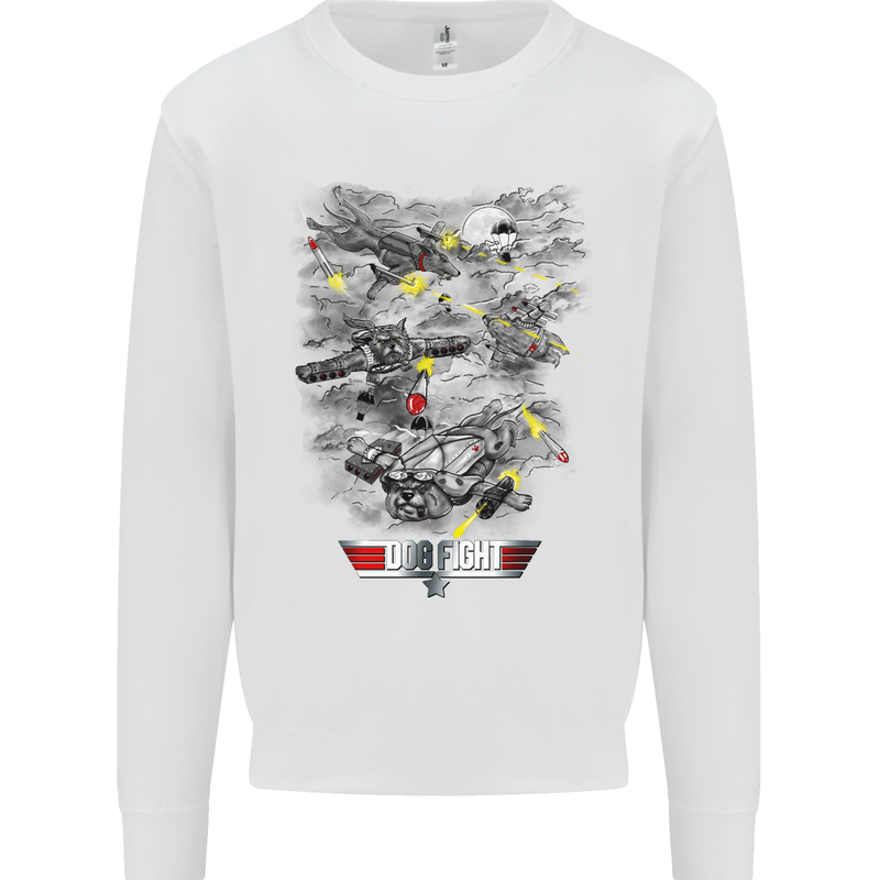 Dog Fight Parody Airforce RAF Funny Kids Sweatshirt Jumper White