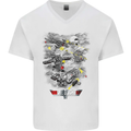 Dog Fight Parody Airforce RAF Funny Mens V-Neck Cotton T-Shirt White