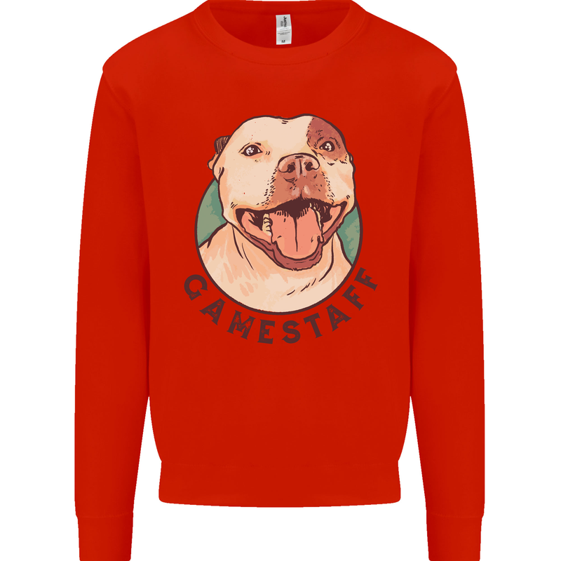 Dog Gamestaff Kids Sweatshirt Jumper Bright Red