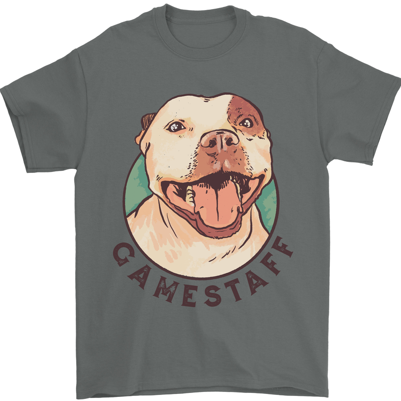 Dog Gamestaff Mens T-Shirt Cotton Gildan Charcoal
