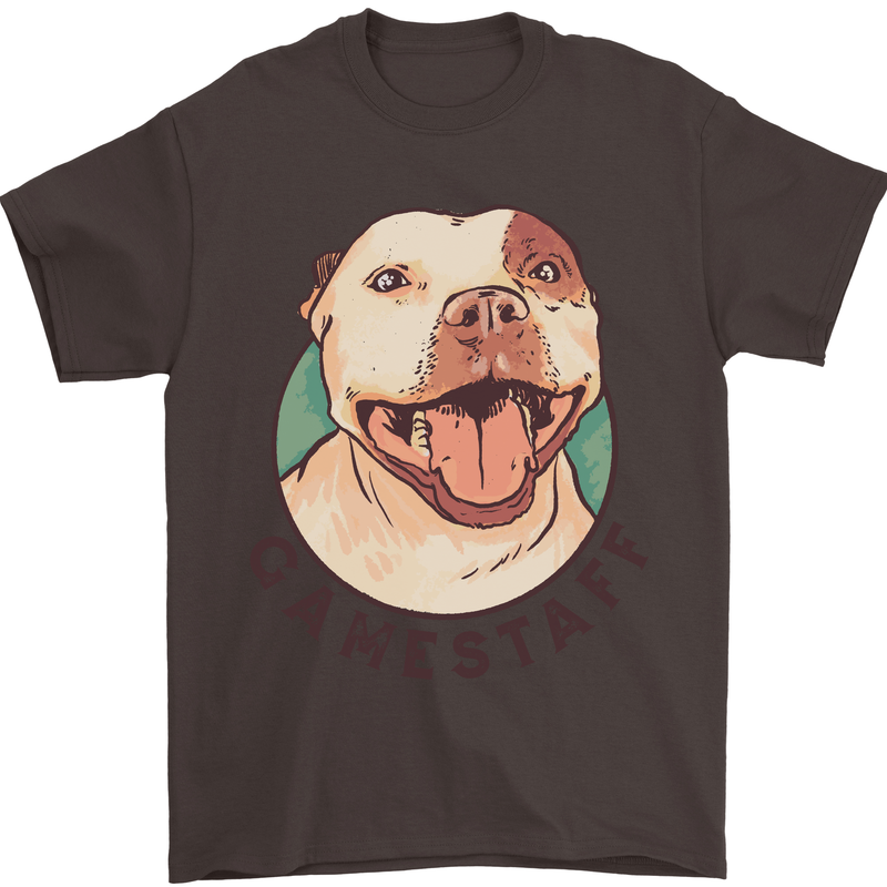 Dog Gamestaff Mens T-Shirt Cotton Gildan Dark Chocolate