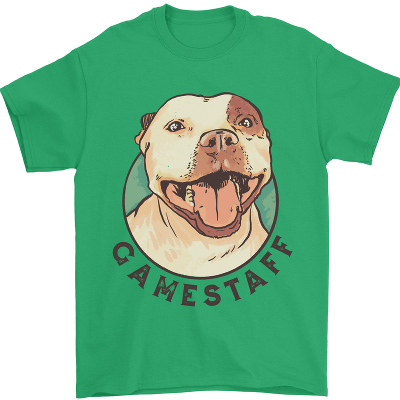 Dog Gamestaff Mens T-Shirt Cotton Gildan Irish Green