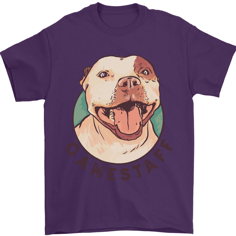 Dog Gamestaff Mens T-Shirt Cotton Gildan Purple