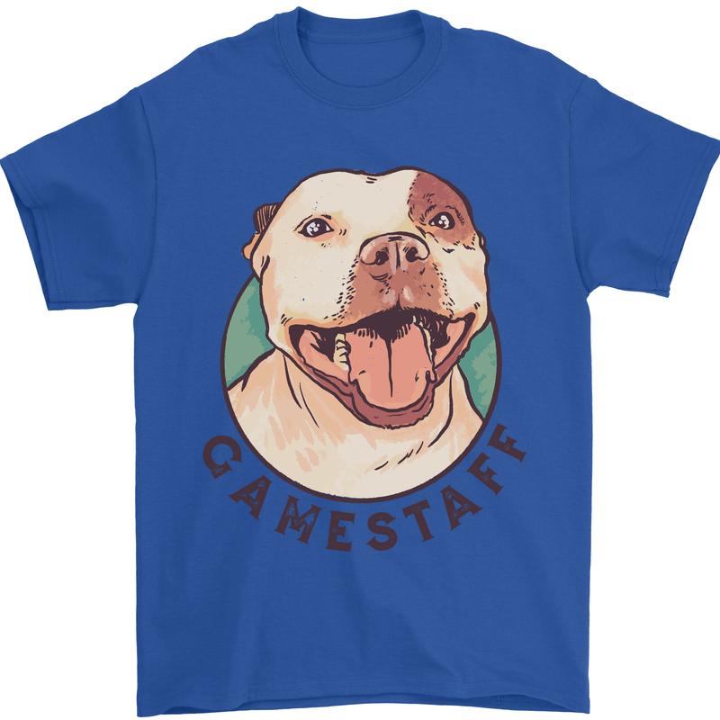 Dog Gamestaff Mens T-Shirt Cotton Gildan Royal Blue