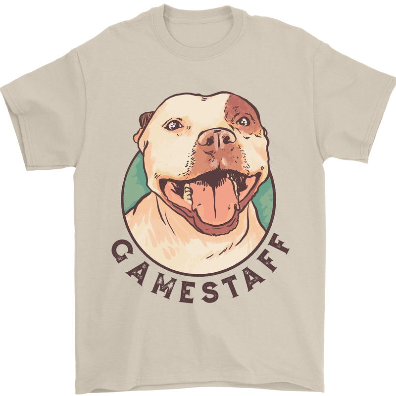 Dog Gamestaff Mens T-Shirt Cotton Gildan Sand