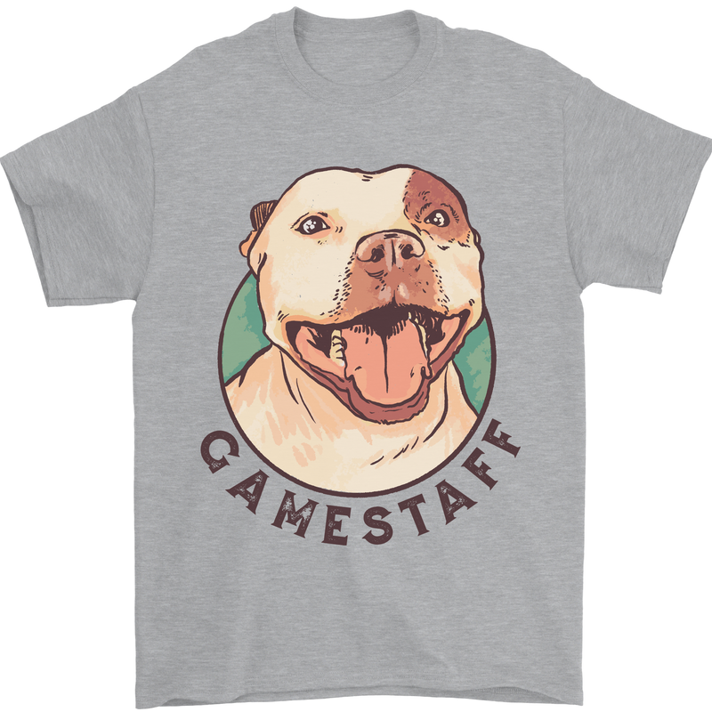 Dog Gamestaff Mens T-Shirt Cotton Gildan Sports Grey