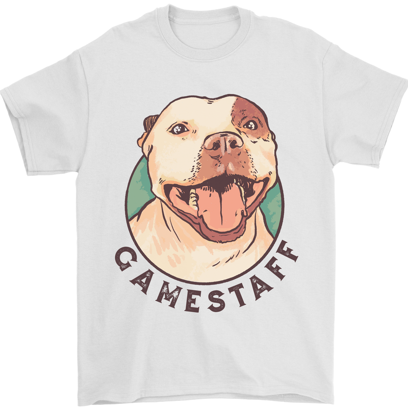 Dog Gamestaff Mens T-Shirt Cotton Gildan White