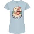 Dog Gamestaff Womens Petite Cut T-Shirt Light Blue
