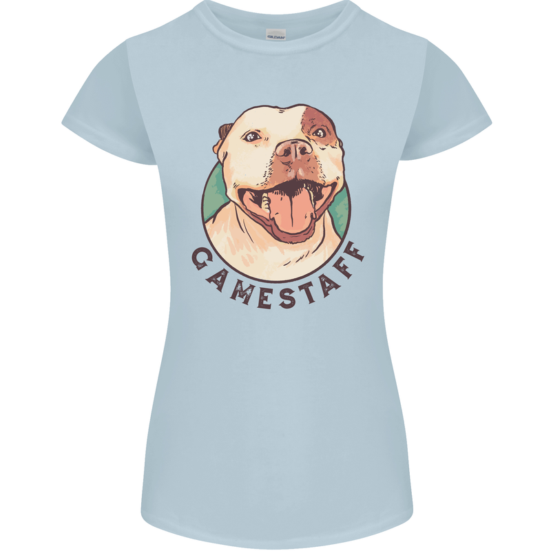 Dog Gamestaff Womens Petite Cut T-Shirt Light Blue