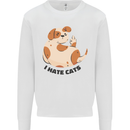 Dog I Hate Cats Funny Kids Sweatshirt Jumper White