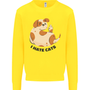 Dog I Hate Cats Funny Kids Sweatshirt Jumper Yellow
