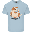 Dog I Hate Cats Funny Kids T-Shirt Childrens Light Blue