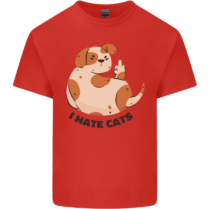 Dog I Hate Cats Funny Kids T-Shirt Childrens Red