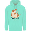 Dog I Hate Cats Funny Mens 80% Cotton Hoodie Peppermint