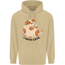 Dog I Hate Cats Funny Mens 80% Cotton Hoodie Sand