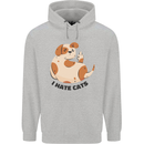 Dog I Hate Cats Funny Mens 80% Cotton Hoodie Sports Grey
