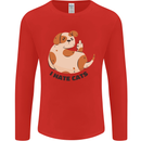 Dog I Hate Cats Funny Mens Long Sleeve T-Shirt Red
