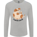 Dog I Hate Cats Funny Mens Long Sleeve T-Shirt Sports Grey