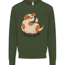 Dog I Hate Cats Funny Mens Sweatshirt Jumper Forest Green
