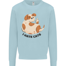 Dog I Hate Cats Funny Mens Sweatshirt Jumper Light Blue